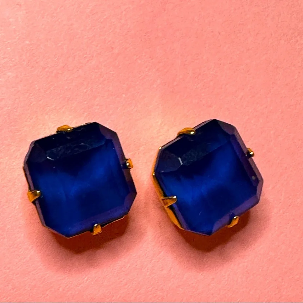 Blue and Gold Large Gem‎ Studs